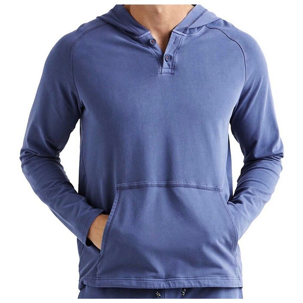 Rhone NWT Bolinas Beach Poncho Hoodie Blue Men's Size S Pouch Pocket Cinch Cord